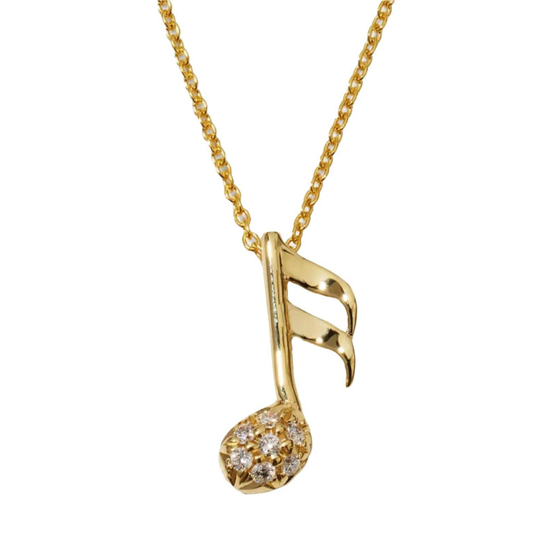 Roberto Coin Jewelry - 18K Yellow Gold Music Note Tiny Treasure Necklace | Manfredi Jewels