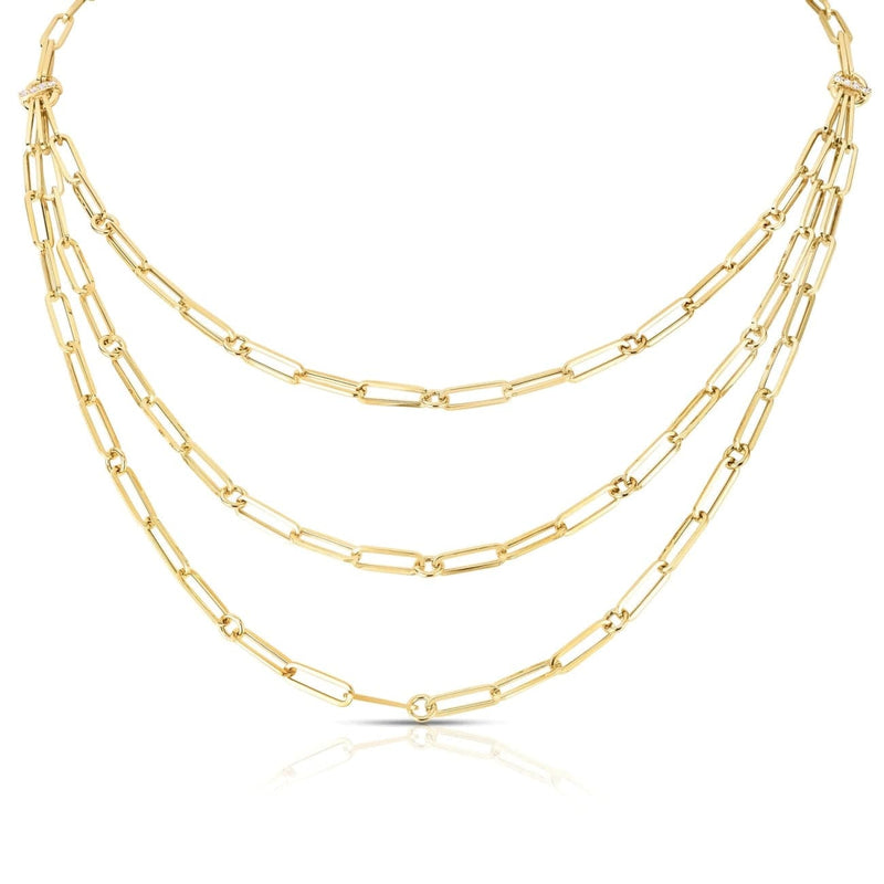 Roberto Coin Jewelry - 18K YELLOW GOLD PAPERCLIP NECKLACE | Manfredi Jewels