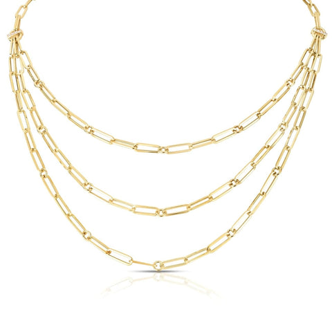 18K YELLOW GOLD PAPERCLIP NECKLACE