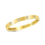 Roberto Coin Jewelry - 18K YELLOW GOLD VERONA MEDIUM WIDTH BANGLE W. DIAMOND ACCENT | Manfredi Jewels