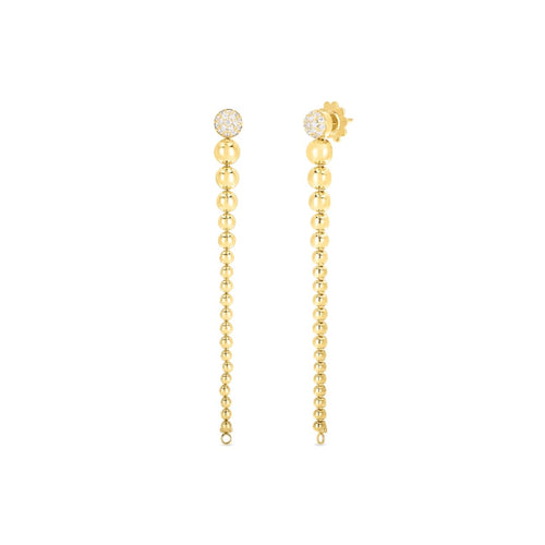 Roberto Coin Jewelry - 18K YG Tassel Earring with pave diamond | Manfredi Jewels