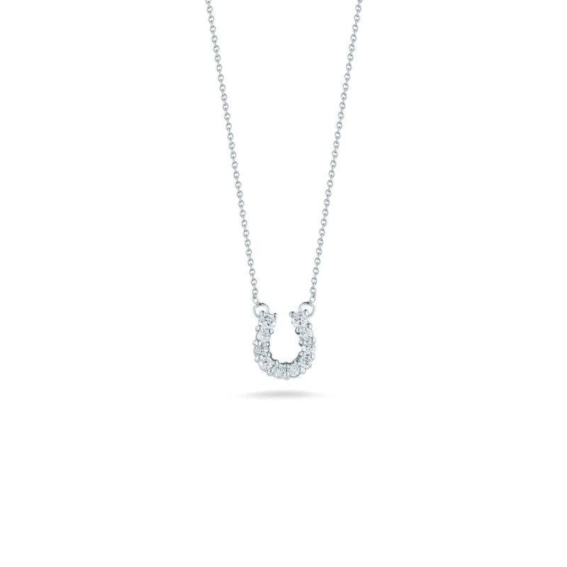 Roberto Coin Jewelry - 18KT GOLD HORSESHOE PENDANT WITH DIAMONDS | Manfredi Jewels