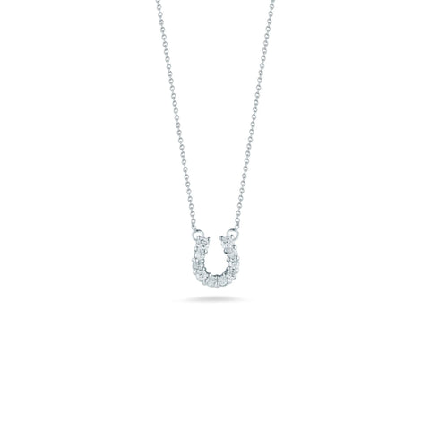 18KT GOLD HORSESHOE PENDANT WITH DIAMONDS