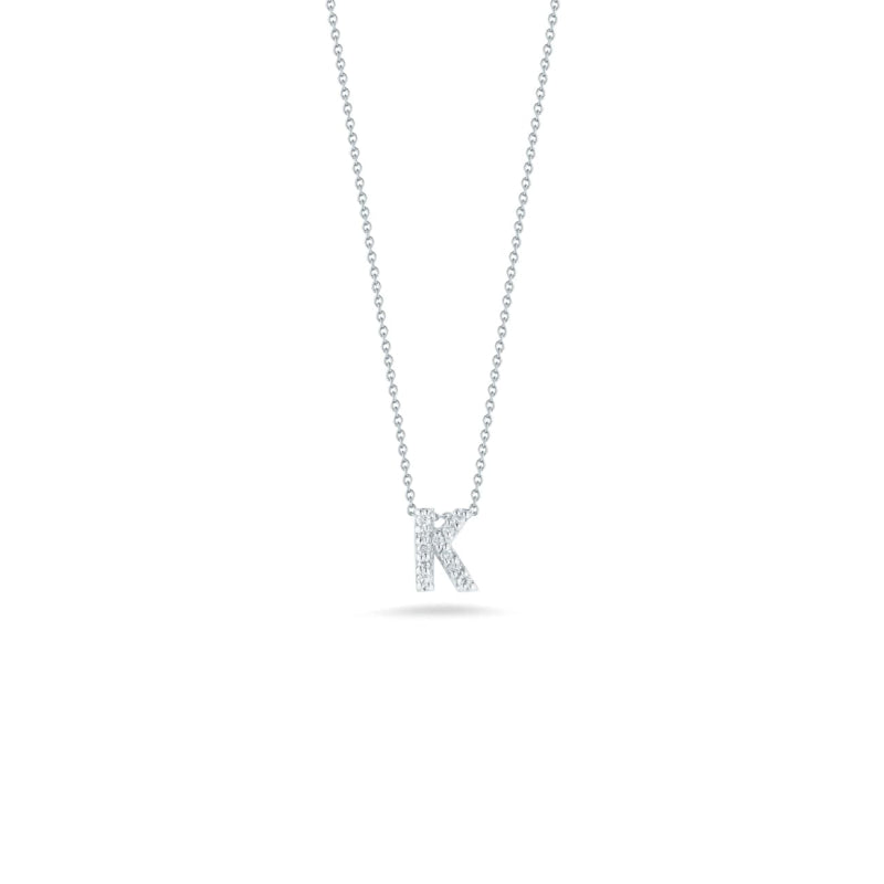 Roberto Coin Jewelry - 18Kt Gold Love Letter K Pendant With Diamonds 001634Awchxk | Manfredi Jewels