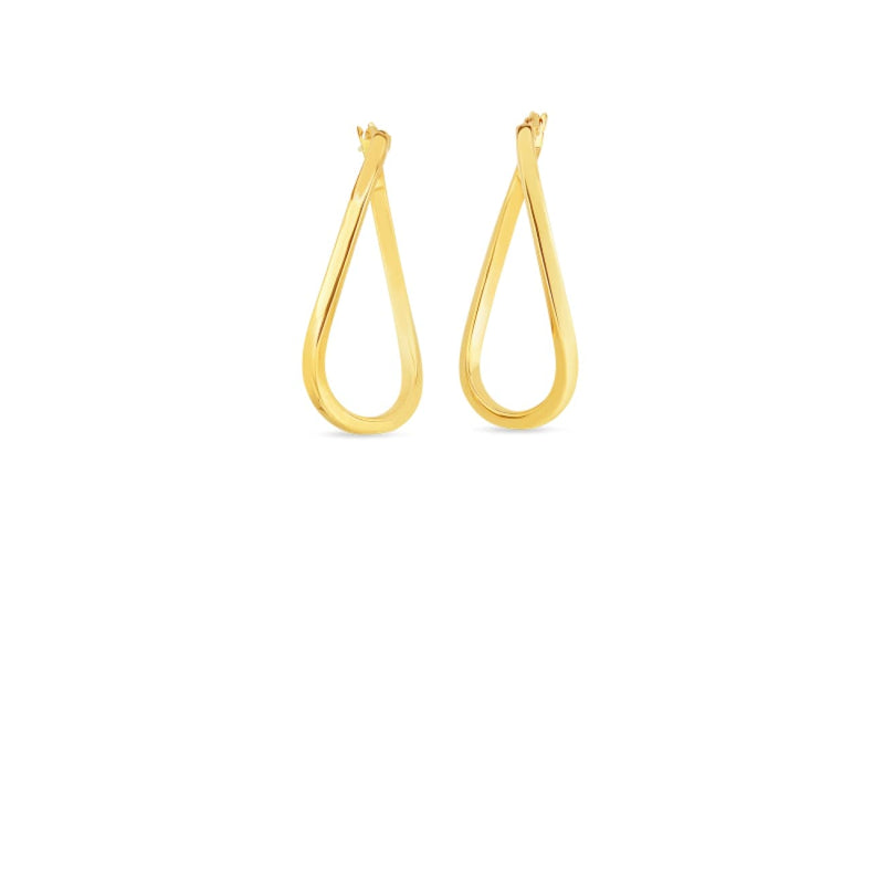 Roberto Coin Jewelry - 18KT GOLD TWIST OVAL HOOP EARRINGS | Manfredi Jewels