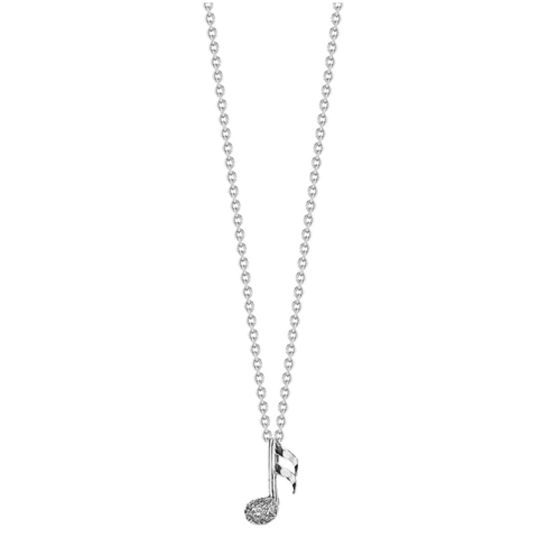 Roberto Coin Jewelry - 18KT White Gold Diamond Note Necklace | Manfredi Jewels