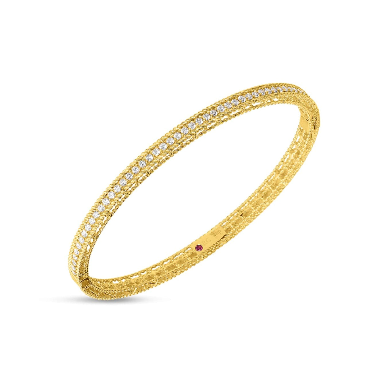 Roberto Coin Jewelry - 18KT White Gold Diamond Symphony Bangle | Manfredi Jewels