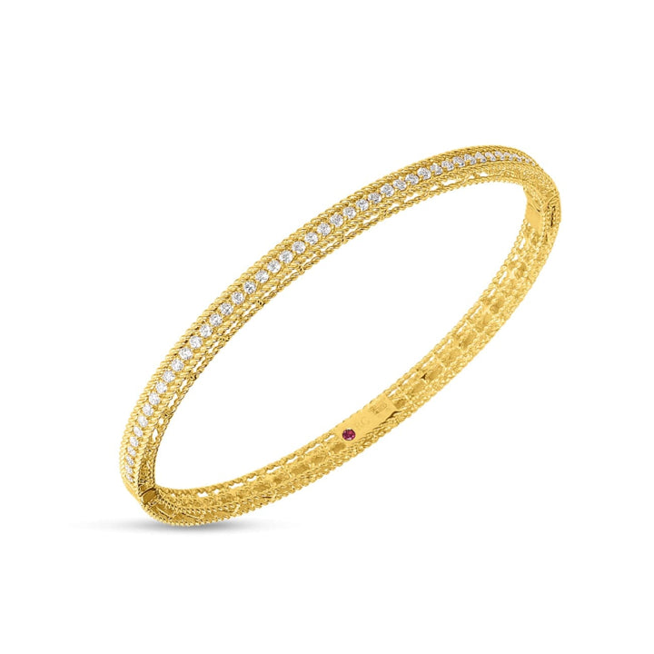 Roberto Coin Jewelry - 18KT White Gold Diamond Symphony Bangle | Manfredi Jewels