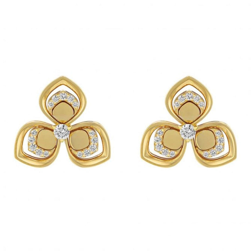 Roberto Coin Jewelry - 18KT YELLOW GOLD 3 PETAL EARRINGS | Manfredi Jewels