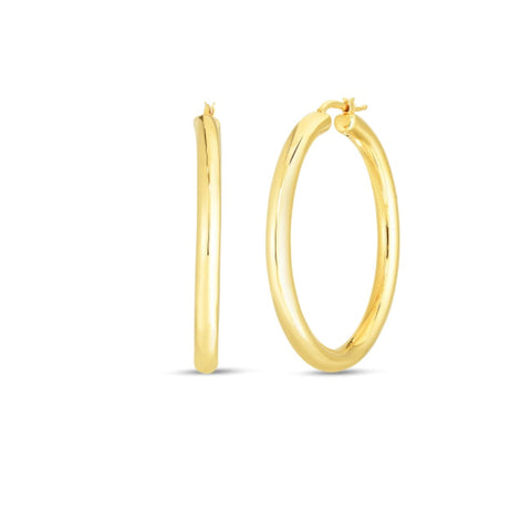 18KT Yellow Gold 43mm Oro Classic Hoop Earrings