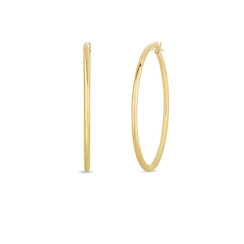 Roberto Coin Jewelry - 18KT Yellow Gold 45mm Hoop Earrings | Manfredi Jewels
