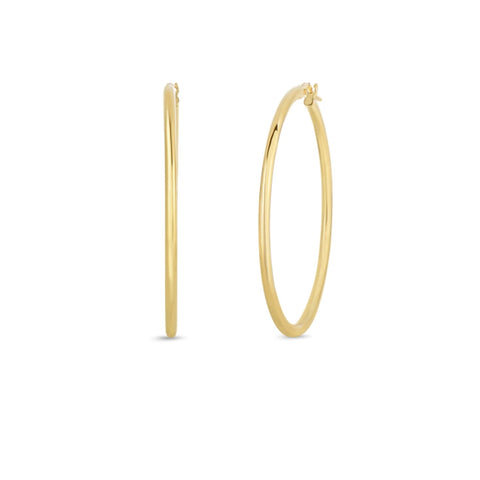 18KT Yellow Gold 45mm Hoop Earrings