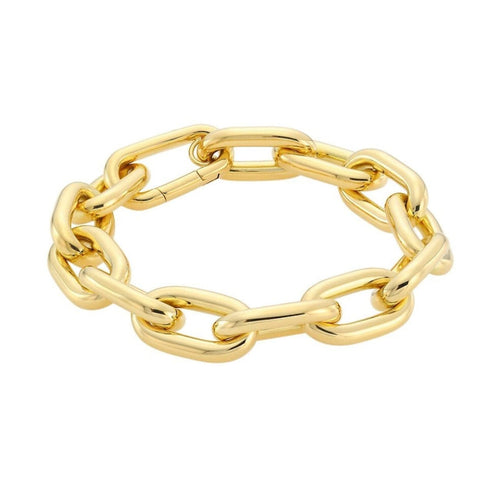 Roberto Coin Jewelry - 18KT YELLOW GOLD CHUNKY PAPERCLIP BRACELET | Manfredi Jewels