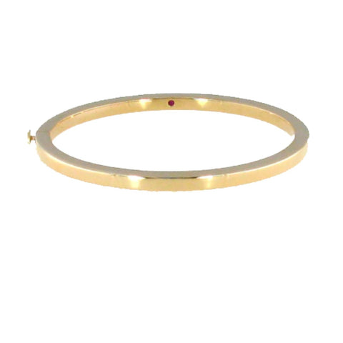 18KT Yellow Gold Hinged Oval Bangle