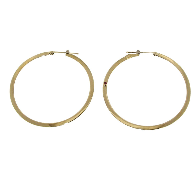Roberto Coin Jewelry - 18KT Yellow Gold Large Flat Hoop Earrings | Manfredi Jewels