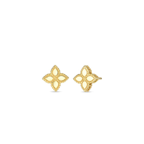 Roberto Coin Jewelry - 18KT Yellow Gold Small Princess Flower Earring | Manfredi Jewels