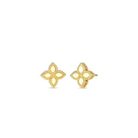 18KT Yellow Gold Small Princess Flower Earring