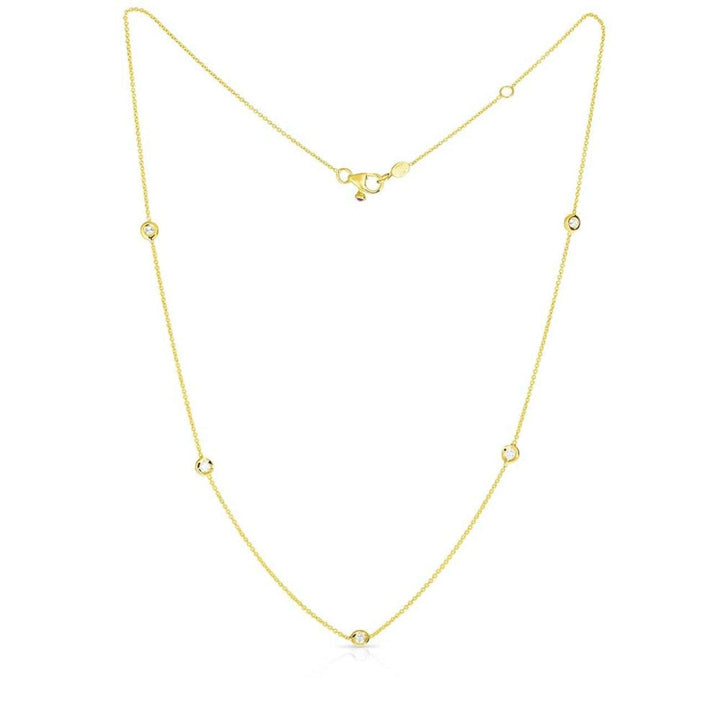 Roberto Coin Jewelry - 5 STATION NECKLACE 18K YELLOW GOLD | Manfredi Jewels