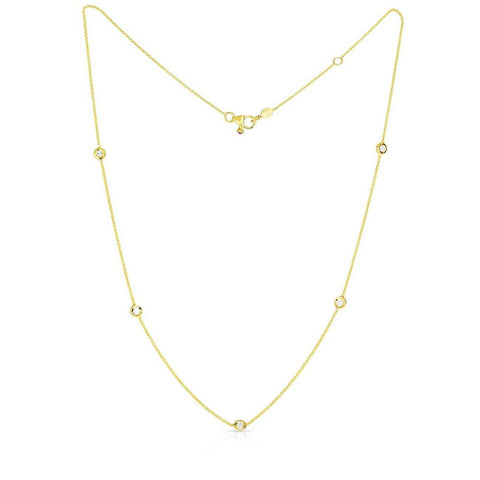 5 STATION NECKLACE 18K YELLOW GOLD