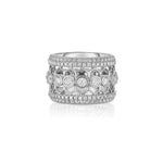 Roberto Coin Jewelry - CENTO COLLECTION 18KT WHITE GOLD ROSETTE BAND RING | Manfredi Jewels