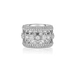 Roberto Coin Jewelry - CENTO COLLECTION 18KT WHITE GOLD ROSETTE BAND RING | Manfredi Jewels