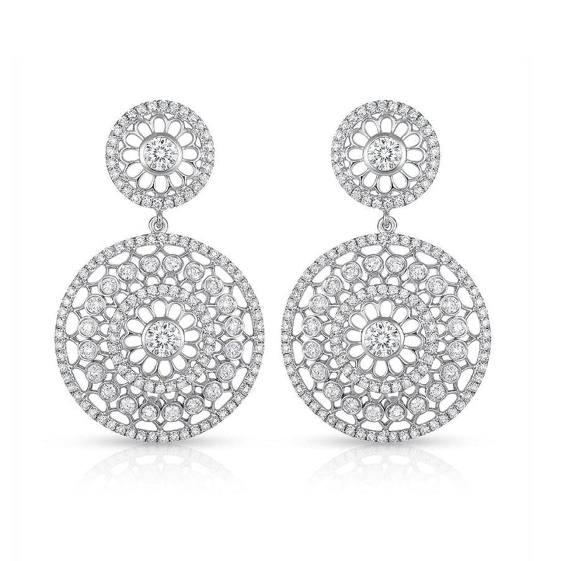 Roberto Coin Jewelry - CENTO COLLECTION 18KT WHITE GOLD SMALL ROSETTE EARRINGS | Manfredi Jewels