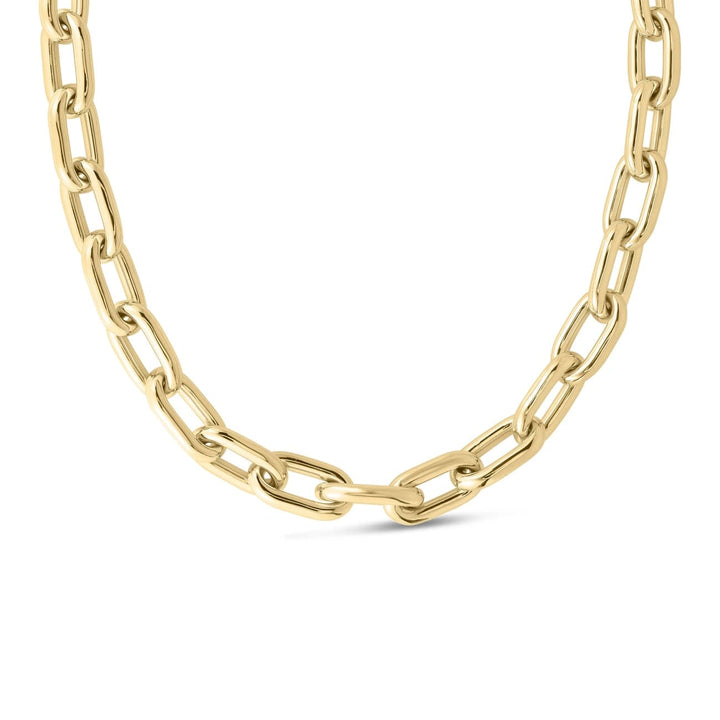 Roberto Coin Jewelry - Designer Gold Chunky Paperclip 18K Yellow Gold Chain Necklace | Manfredi Jewels