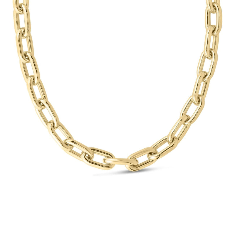 Roberto Coin Jewelry - Designer Gold Chunky Paperclip 18K Yellow Chain Necklace | Manfredi Jewels
