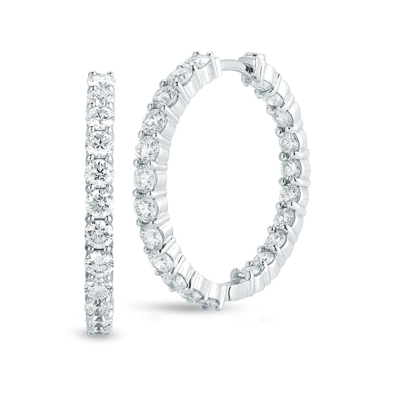 Roberto Coin Jewelry - Diamond Hoop Earring 28MM | Manfredi Jewels