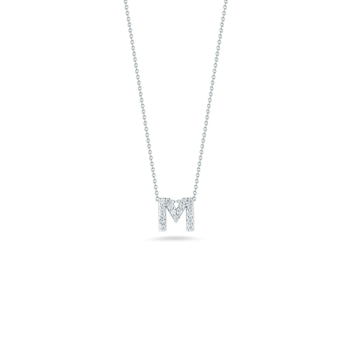 Roberto Coin Jewelry - LOVE LETTER M PENDANT WITH DIAMONDS | Manfredi Jewels