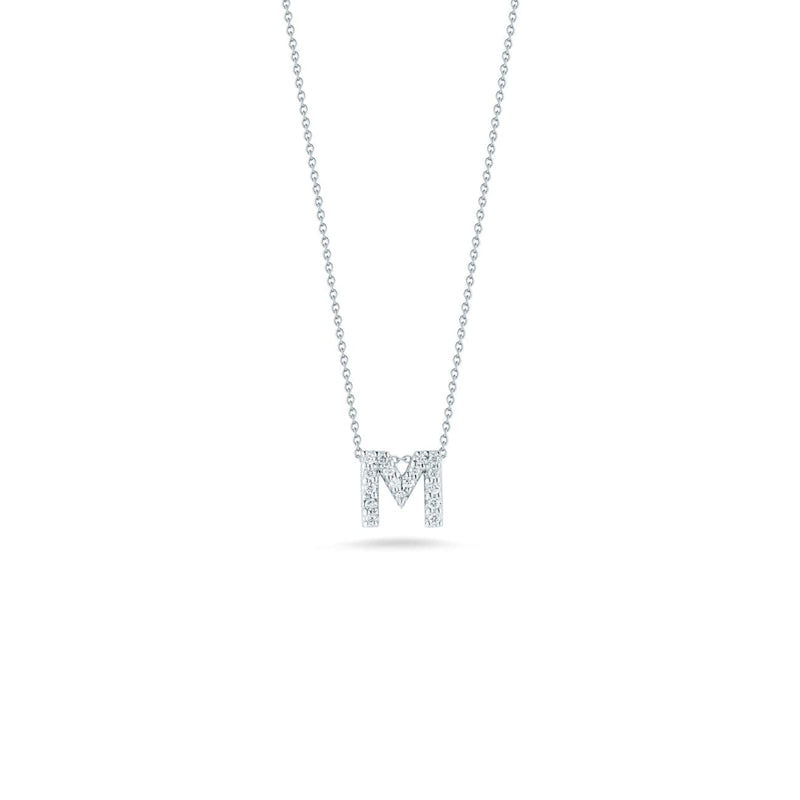 Roberto Coin Jewelry - LOVE LETTER M PENDANT WITH DIAMONDS | Manfredi Jewels