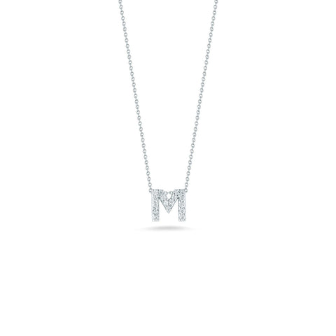 LOVE LETTER M PENDANT WITH DIAMONDS