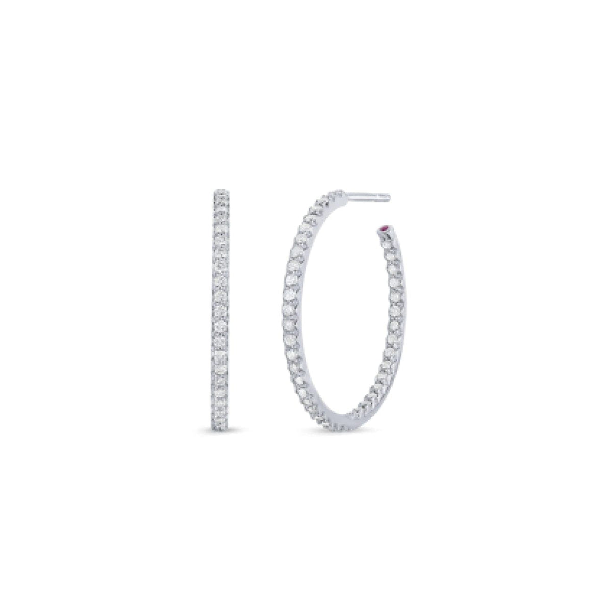 Roberto Coin Jewelry - PERFECT DIAMOND HOOP 25MM | Manfredi Jewels