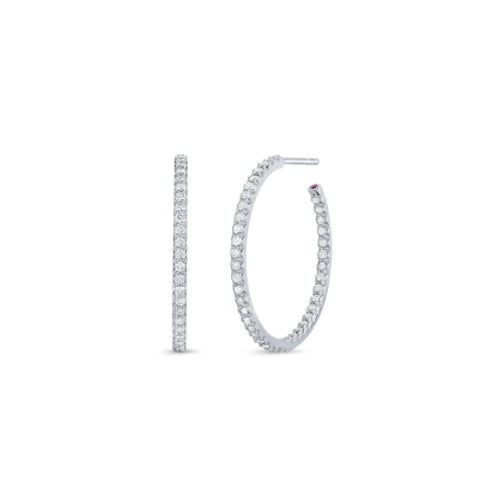 Roberto Coin Jewelry - PERFECT DIAMOND HOOP 25MM | Manfredi Jewels