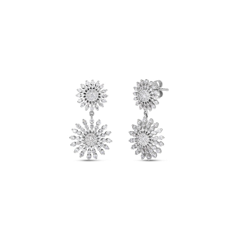 Roberto Coin Jewelry - Sunburst Dangling Diamond Earring | Manfredi Jewels