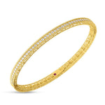 Roberto Coin Jewelry - Symphony Princess Yellow Gold & Diamond Oval Bangle Bracelet | Manfredi Jewels