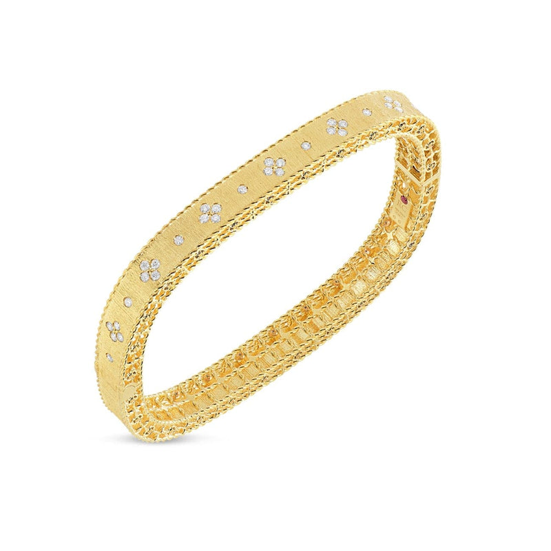 Roberto Coin Jewelry - Yellow Gold Princess Diamond Bangle | Manfredi Jewels