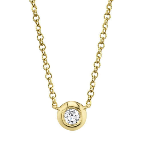 Shy Creation Jewelry - 0.05CT DIAMOND BEZEL NECKLACE | Manfredi Jewels