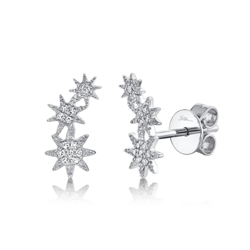 Shy Creation Jewelry - 0.06CT DIAMOND STAR STUD EARRING | Manfredi Jewels