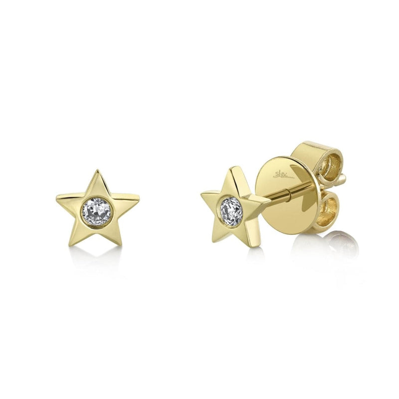 Shy Creation Jewelry - 0.06CT DIAMOND STAR STUD EARRING | Manfredi Jewels