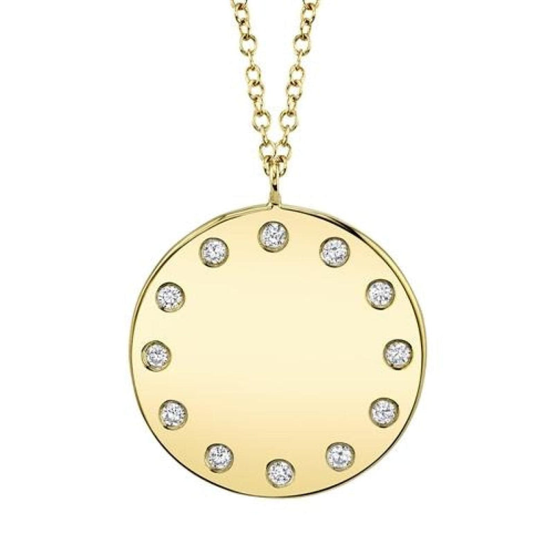 Shy Creation Jewelry - 0.09Ct 14K Yellow Gold Diamond Necklace | Manfredi Jewels