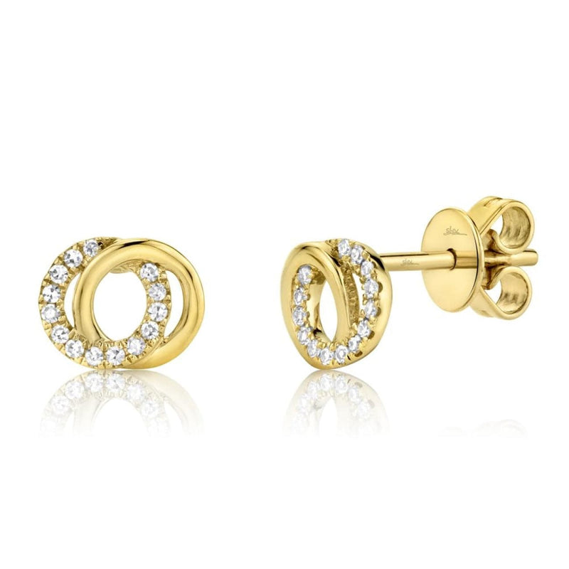 Shy Creation Jewelry - 0.09CT DIAMOND LOVE KNOT CIRCLE EARRING | Manfredi Jewels