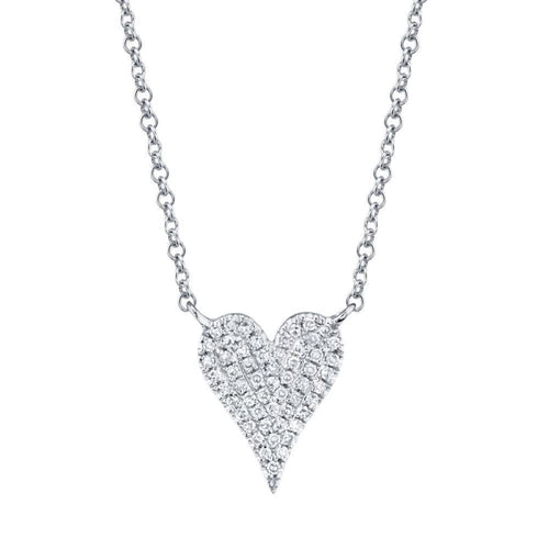 Shy Creation Jewelry - 0.11CT DIAMOND PAVE HEART NECKLACE | Manfredi Jewels