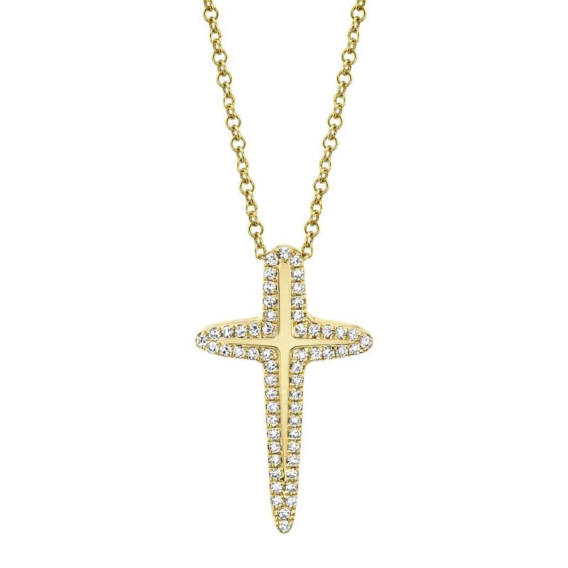 Shy Creation Jewelry - 0.13CT DIAMOND CROSS NECKLACE | Manfredi Jewels