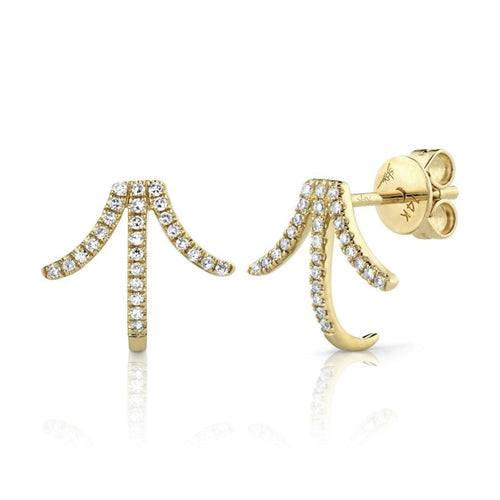 Shy Creation Jewelry - 0.15Ct 14K Yellow Gold Diamond Earring | Manfredi Jewels