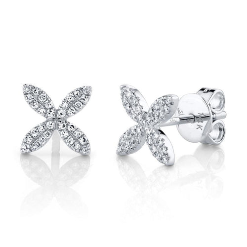 Shy Creation Jewelry - 0.16CT DIAMOND FLOWER STUD EARRING | Manfredi Jewels