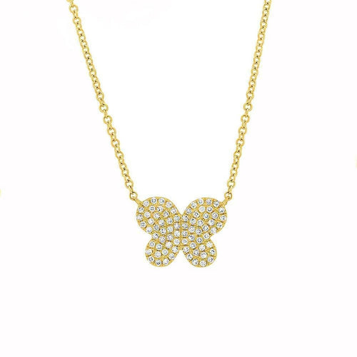 Shy Creation Jewelry - 0.18CT DIAMOND PAVE BUTTERFLY NECKLACE | Manfredi Jewels