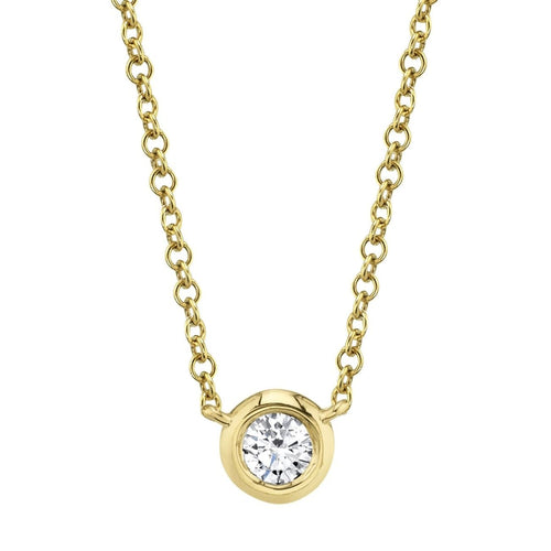 Shy Creation Jewelry - 0.20CT DIAMOND BEZEL NECKLACE | Manfredi Jewels