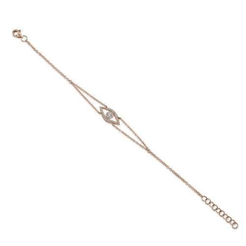 Shy Creation Jewelry - 0.21Ct 14K Rose Gold Diamond Eye Bracelet | Manfredi Jewels