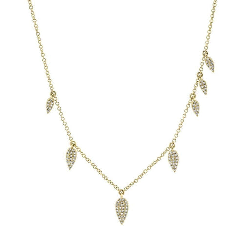 Shy Creation Jewelry - 0.21Ct 14K Yellow Gold Diamond Pave Necklace | Manfredi Jewels